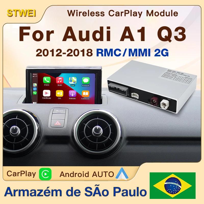 STWEI Wireless CarPlay AUTO Modules For Audi A1 Q3 MMI 3G A1 2G Q3 RMC 2012-2018 Year Mirror Link Front View Camera Reverse