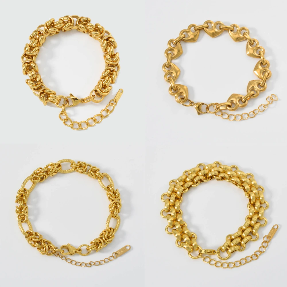 

Stainless Steel 18k Gold-plated Bracelet Hip-hop Elongated Bracelet Dubai Love Jewelry Jewelry Accessories Daily Wear Gifts