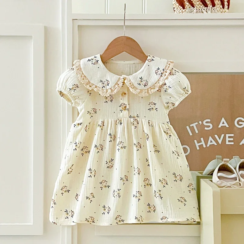 

Новое летнее платье для девочек 1-5 лет, 2026 года, с коротким рукавом, хлопковое, с принтом, для вечеринок, детское платье принцессы, одежда для детей, платье для сестер