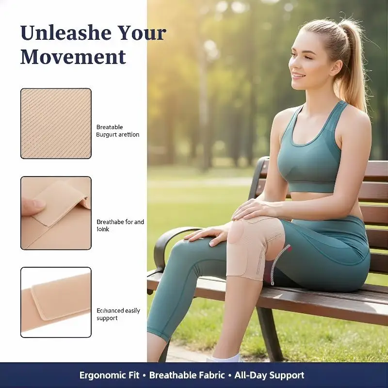 1Pcs Knee Brace With Side Stabilizer, Compression Knee Sleeve For Men Women, Knee Support Brace For Knee-Pain Relief