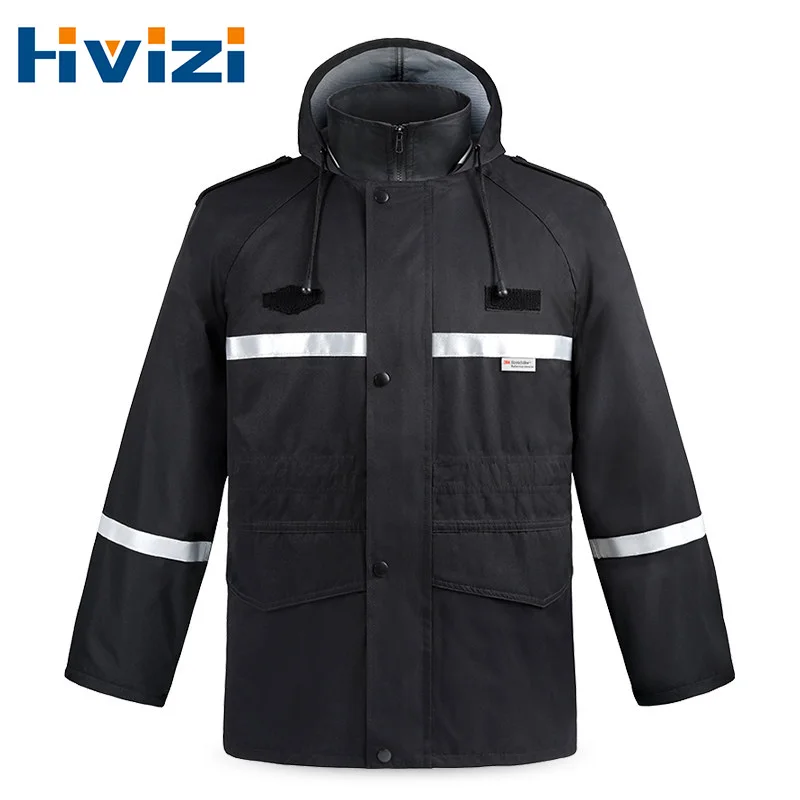 Hi Vis Rain Jacket and Pants for Men Waterproof Rainsuit Set High Visibility Rain Gear 3M Reflective Raincoat