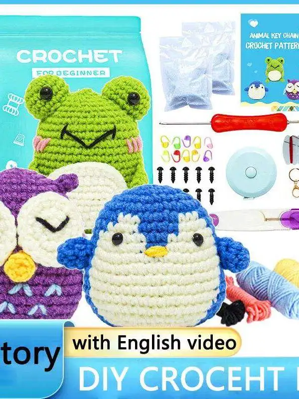 easy-crochet-kit-for-beginners-3-animals-set-diy-knitting-material-bag-chinese-origin-no-brand-registered-trademark