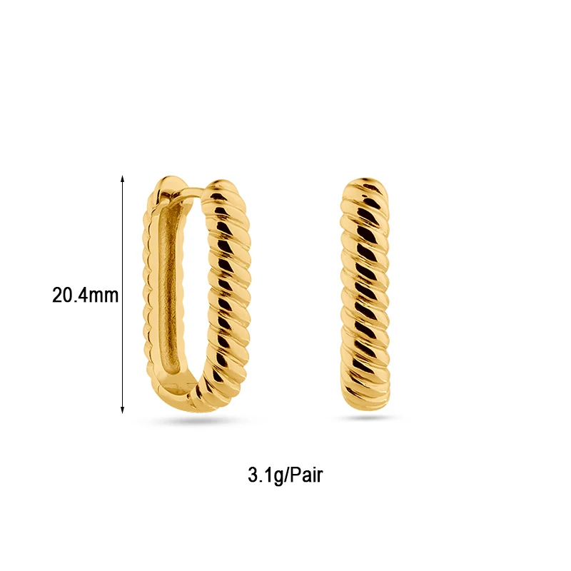 TIANDE Gold Color Geometry Twist Hoop Earrings For Women Punk Style Piercing Huggies Earrings 2023 Fashion Jewelry Wholesale