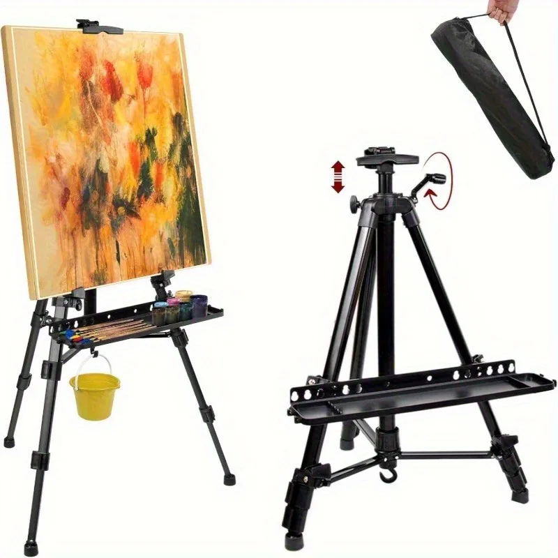 Portable Foldable Easels for Beginners Art Students Adjustable Stand Suitable for Artist Outdoor Painting Art Supplies