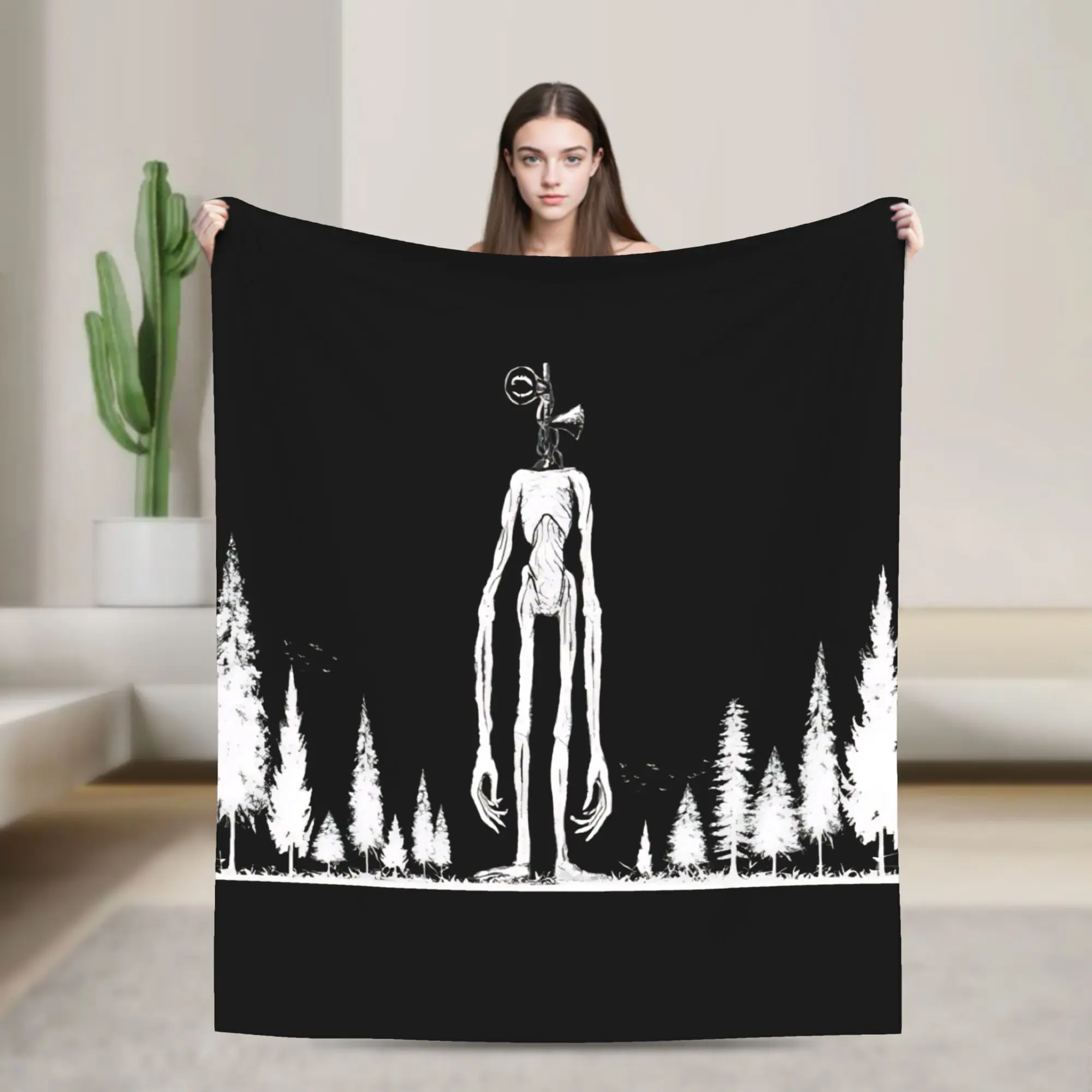 Siren Head Tree Forest Blankets  Wool Awesome Warm Throw Blankets for Home Spring/Autumn