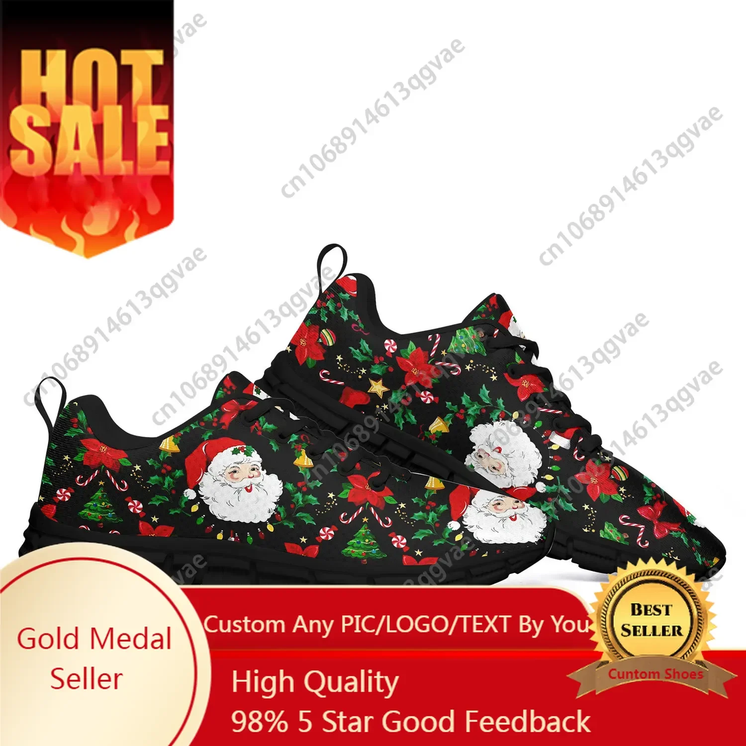 

Santa Claus HOHO Christmas Festival Sports Shoes Mens Womens Teenager Customized Sneakers Tailor-Made Couple Shoes