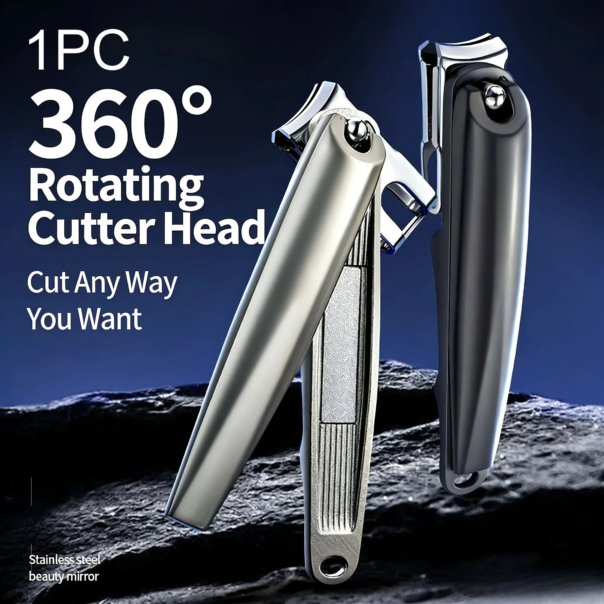New 360 Degree Rotating Nail Clippers Large Stainless Steel Single Nail Clipper Multi Angle Large Opening Nail Clipper