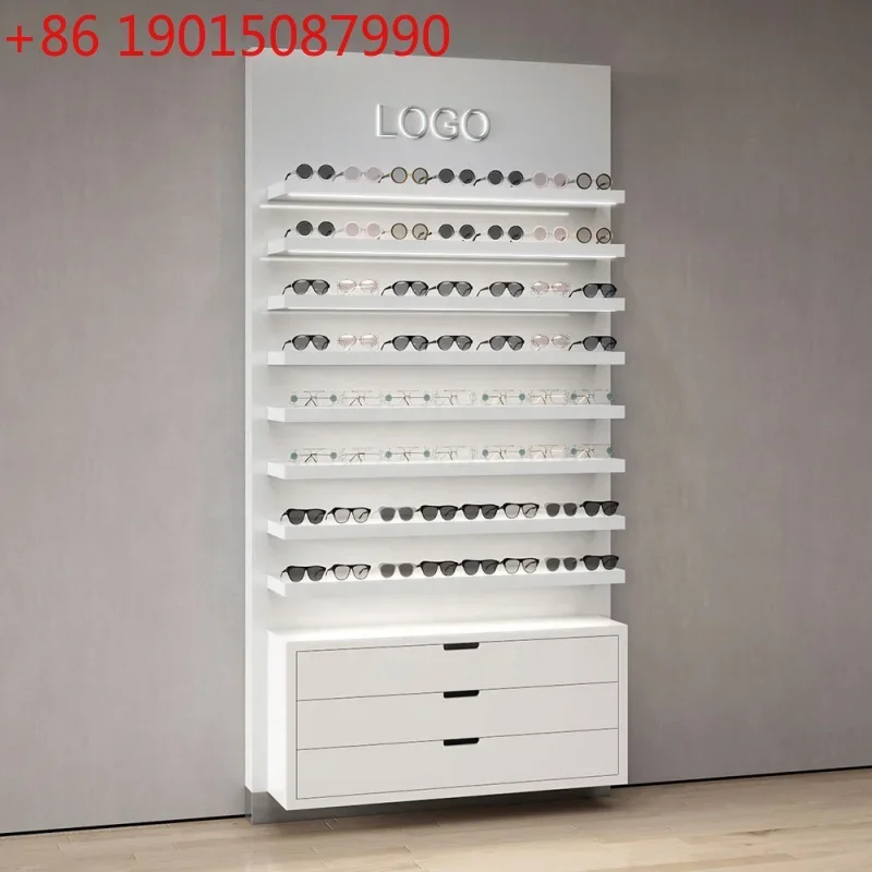 custom，Customize Multi-layer Optical Shop Display Shelf and Stand Wood Glasses Display Cabinet Optical Store Furniture with Ligh