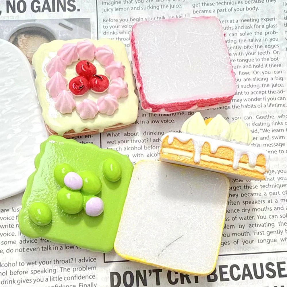 1PCS Large Cream Cake Series Miniature Flat Back Resin Cabochons For Hairpin Scrapbooking DIY Home Decor Craft Accessories