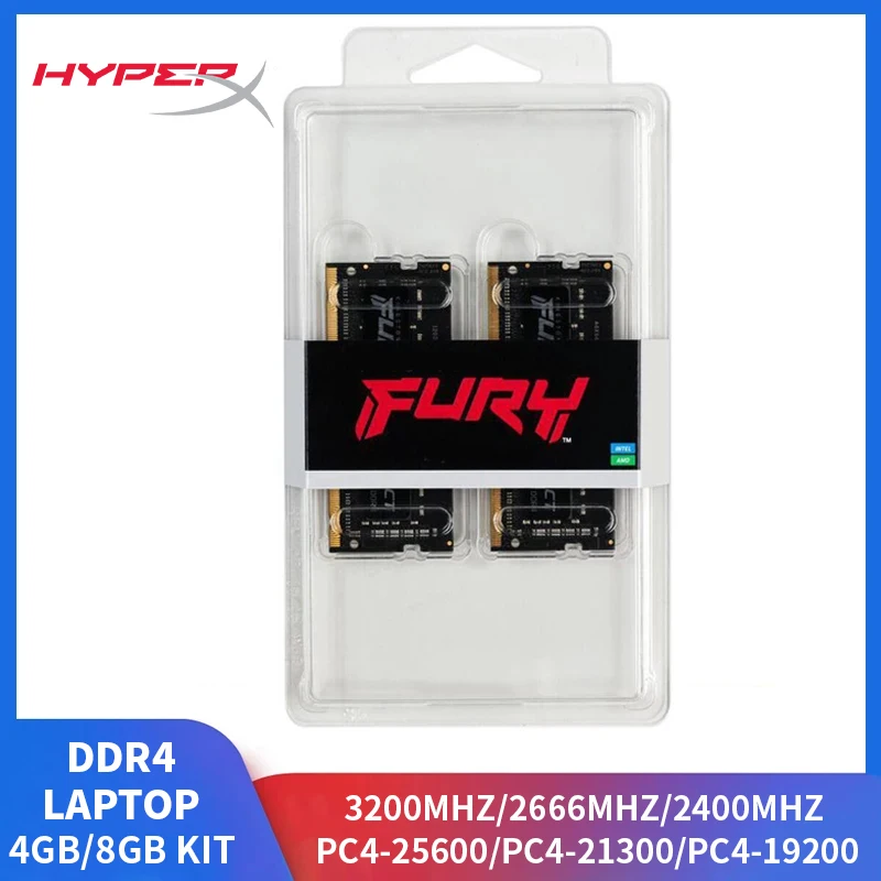 

HyperX FURY RAM DDR4 8GB 4GB Kit 3200MHz 2666MHz 2400MHz Laptop Memory 260Pin PC4-25600 21300 19200 SODIMM Notebook Memory