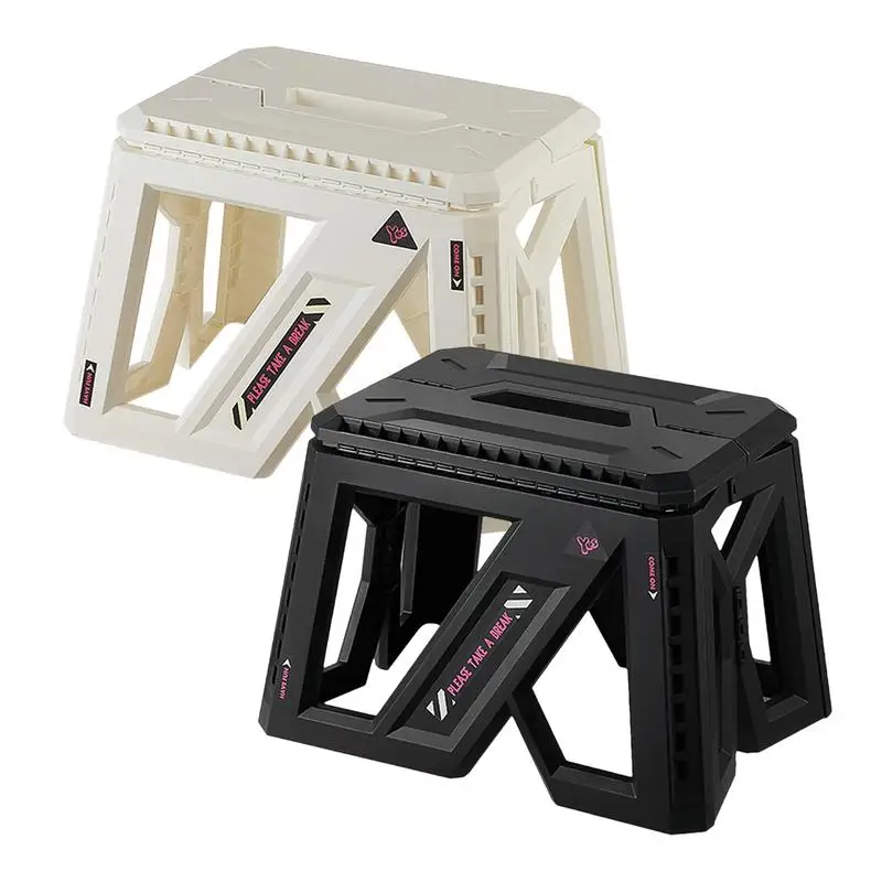 

Collapsible Step Stool Strong Load-bearing Heavy-Duty Chair Travel Use Compact Collapsible Chair with Handle Camping Supplies