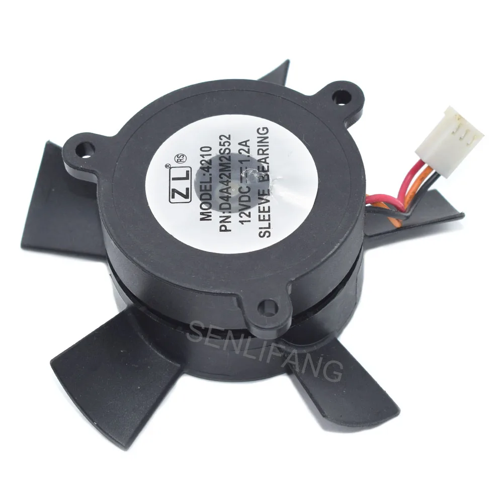 D4A42M2S52 4210 DC12V Cooler For ZL Sleeve Bearing Fan 1.2A Cooling 3Lines