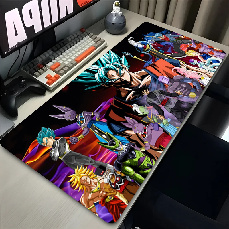 

Black Goku Mouse Pad DBZ Professional Game Playmat Stitch Edge Rubber Game Desk Accessories Mousepad Dragon Ball Z Keyboard Mat