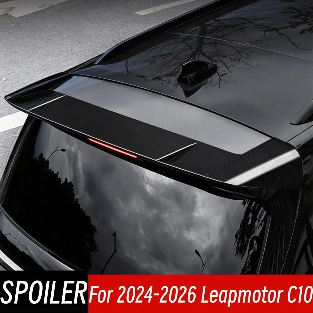 For Leapmotor C10 2024 2025 2026 Rear Roof Trunk Lid Spoiler Wings Sport Styling Car Tail Wings Glossy Black Exterior Accessorie