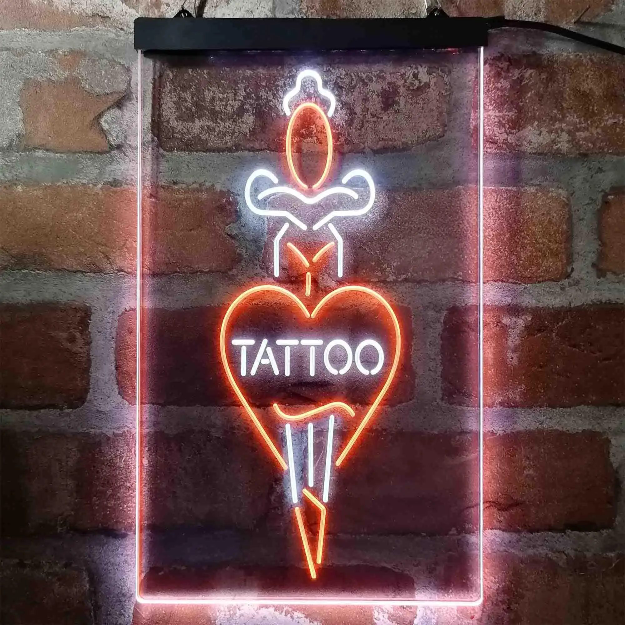 

Тату. Двухцветная светодиодная неоновая вывеска Sword in a Heart st6-i4007