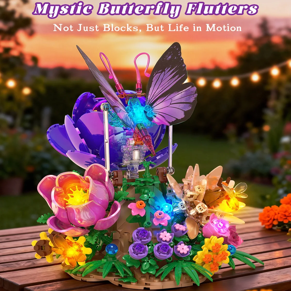 

Набор прозрачных строительных блоков серии «Насекомые» (10002 цвета), сборная модель бабочки, настольное украшение, подарок на день рождения для детей