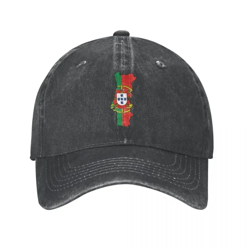 

Hip Hop Washed Portugal Map With Portuguese Flag Baseball Cap Men Women Cowboy Hats Bone Snapback Casquette