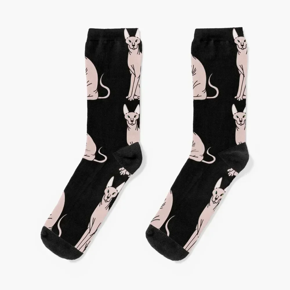 Funny Vintage Sphynx cat Socks New year's christmas stocking cool Woman Socks Men's