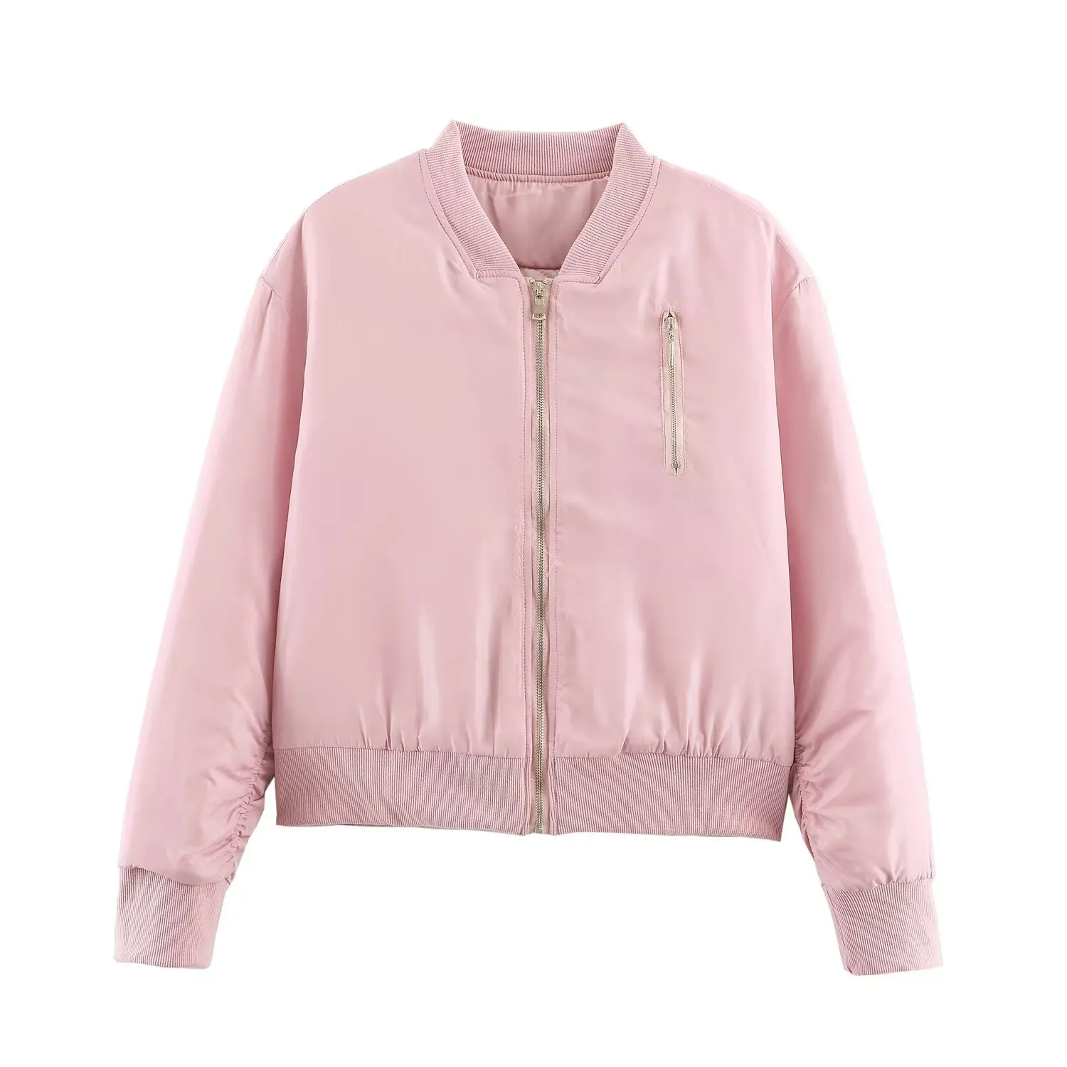 Maxdutti Women's 2026 Summer New Fashion Versatile Stand-up Collar Loose Casual Baseball Sweatshirt Coat