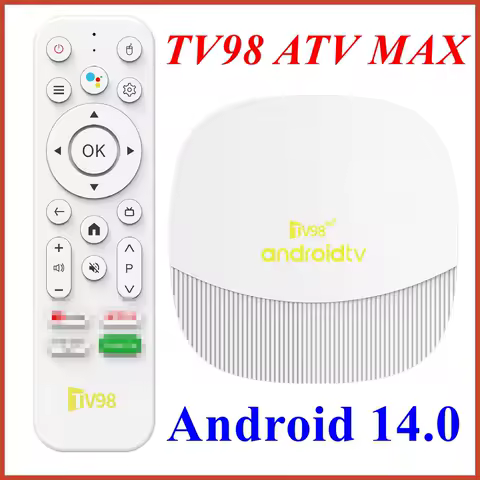 TV98 ATV MAX Android 14 TV Box Allwinner H313 2GB 8GB Wifi6 BT 4K Full HD AV1 Smart Media Player with Google Voice Set Top Box