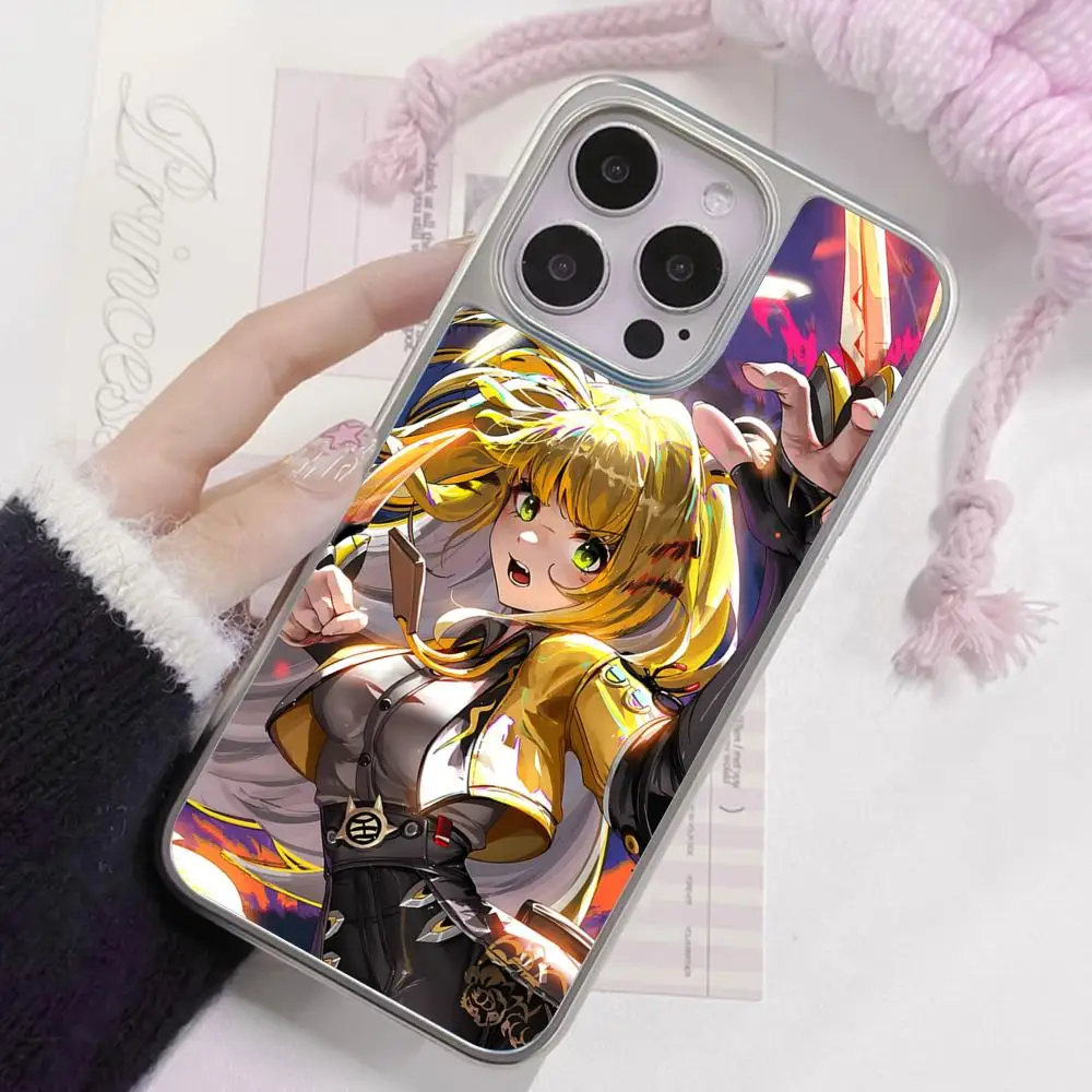 

ZZZ Ju Fufu Phone Case for iPhone 17 16 15 14 13 12 11 Air Pro Max Plus Electroplated Silver Cover