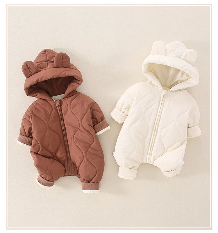 

Winter Baby Clothes Overalls Newborn Hooded Rompers Bear Suit Cotton Thickening Boys Girls Outdoor Clothing