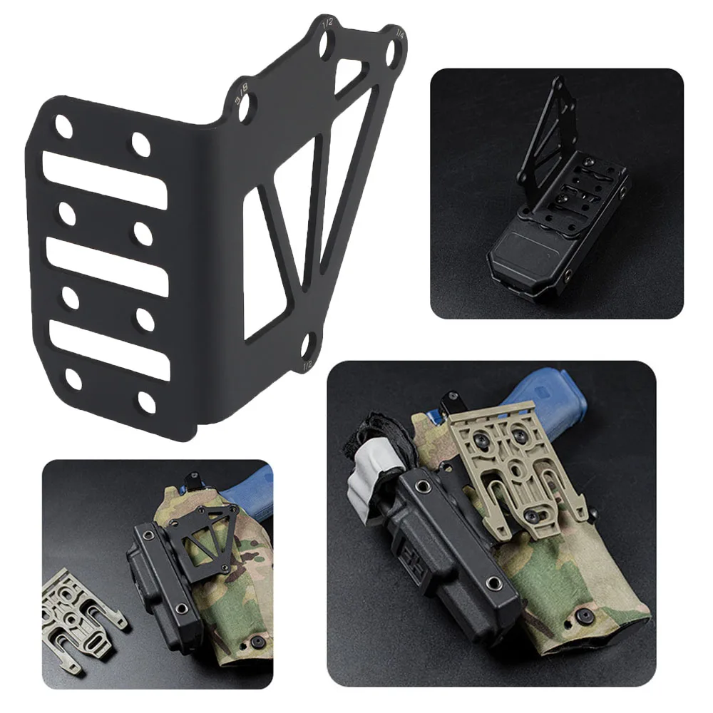 Tactical Holster Negative Cant Plate Mount Adapter Airsoft Holster QLS Extension Bracket Adapter Tourniquet Front Mount Platform