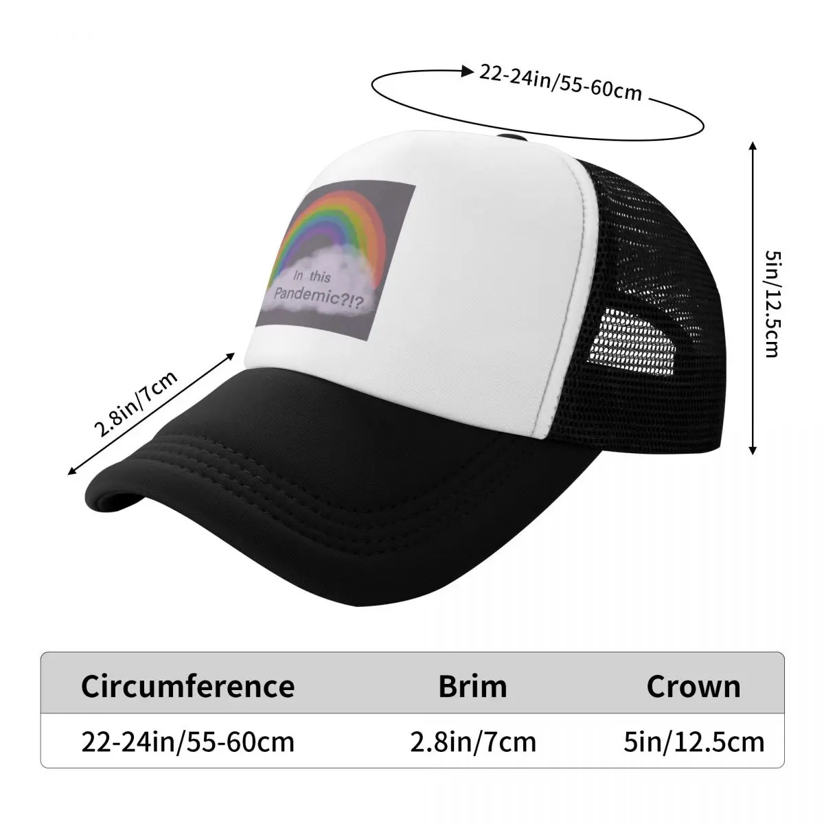 In This Pandemic - Rainbow Baseball Cap Luxury Man Hat western Hat Golf Hat Man Fashion Beach Women's Hats For The Sun Men's