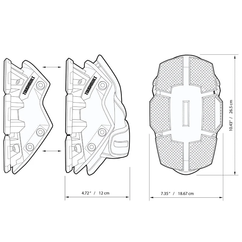 TOUGHBUILT TBL-KP-G205-R Balanced & Stable Silicone Knee Protector Adaptation to Kneeling Scenes On One Knee