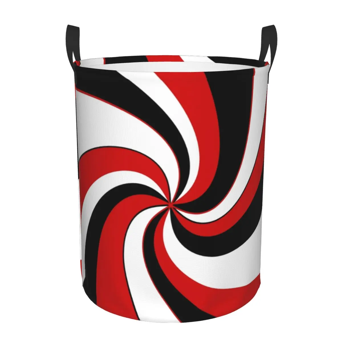 Custom Red Black And White Twist Laundry Basket Collapsible Abstract Geometric Toy Clothes Hamper Storage Bin for Kids Nursery