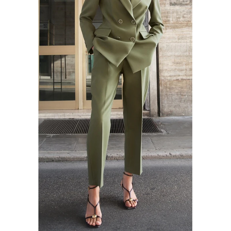 

Loose Fit Double Breasted Suit Jaet High Waist Slimming Pants Women's Faion Autumn Collection Profional Women's Outfit