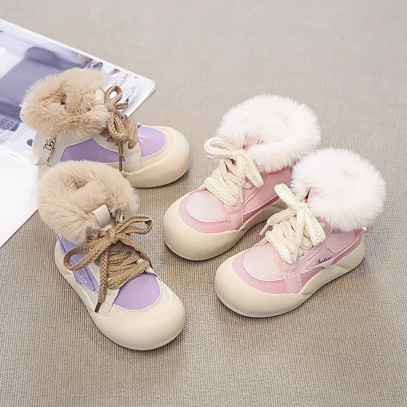 Women's Snow Boots Winter New Plush Thick Anti Slip Short Boots 2024 Children's Waterproof and Warm Cotton Boots