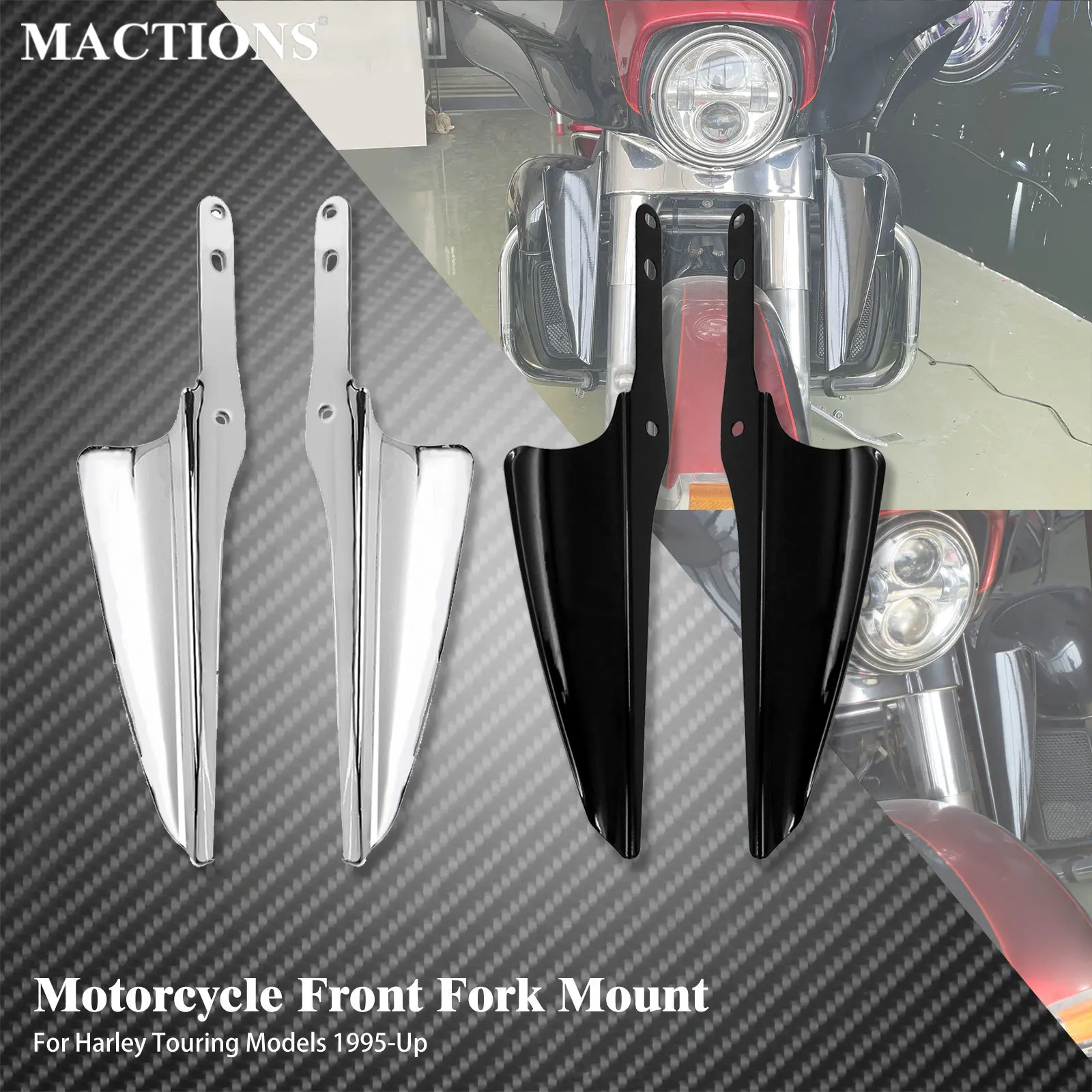 

Motorcycle Front Fork Windscreen Deflectors Wind Mount Fairing For Harley Touring Electra Glide FLTX FLHXS Road King FLHR 95-22