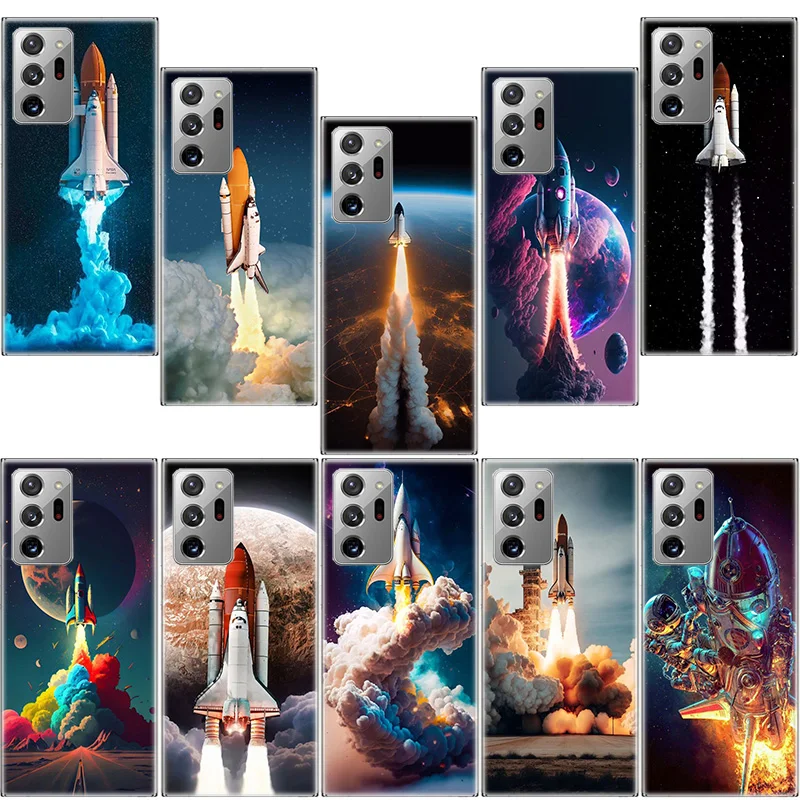 Space Shuttle Navigation Phone Case For Samsung S24 S23 S22 Ultra S21 Plus Galaxy S20 FE S10 Lite S10E S9 S8 S7 S6 Edge Cover Ca