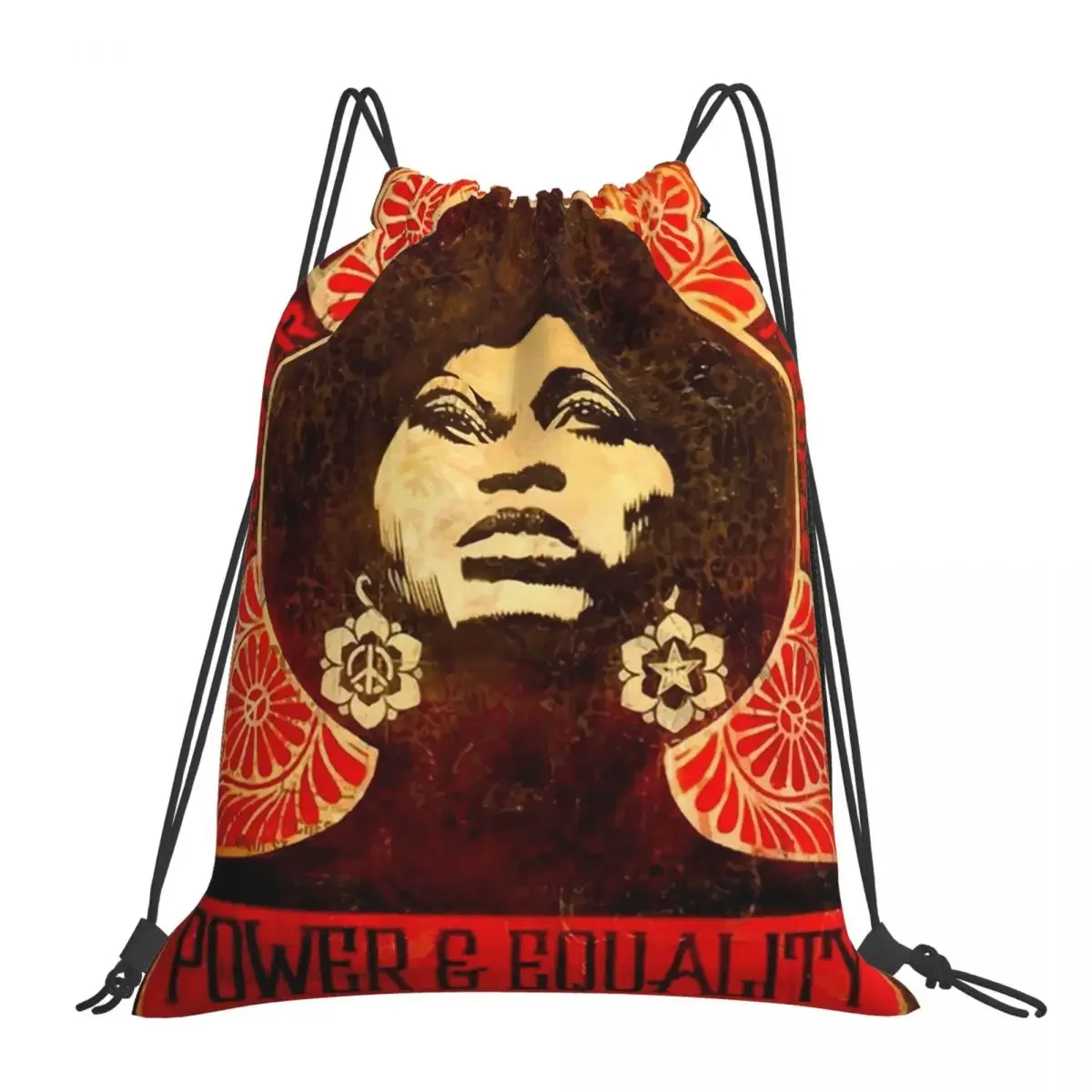 

Angela Davis Poster 1971 Backpacks Casual Portable Drawstring Bags Drawstring Bundle Pocket Sports Bag BookBag Travel Students