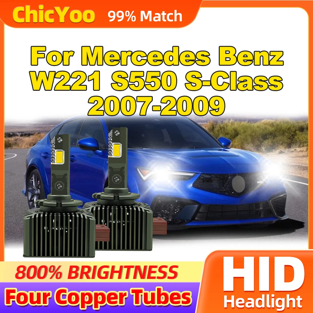 

120W Auto Lamps 30000LM Four Copper Tubes HID Xenon Headlamp Bulbs 12V 6000K For Mercedes Benz W221 S550 S-Class 2007 2008 2009