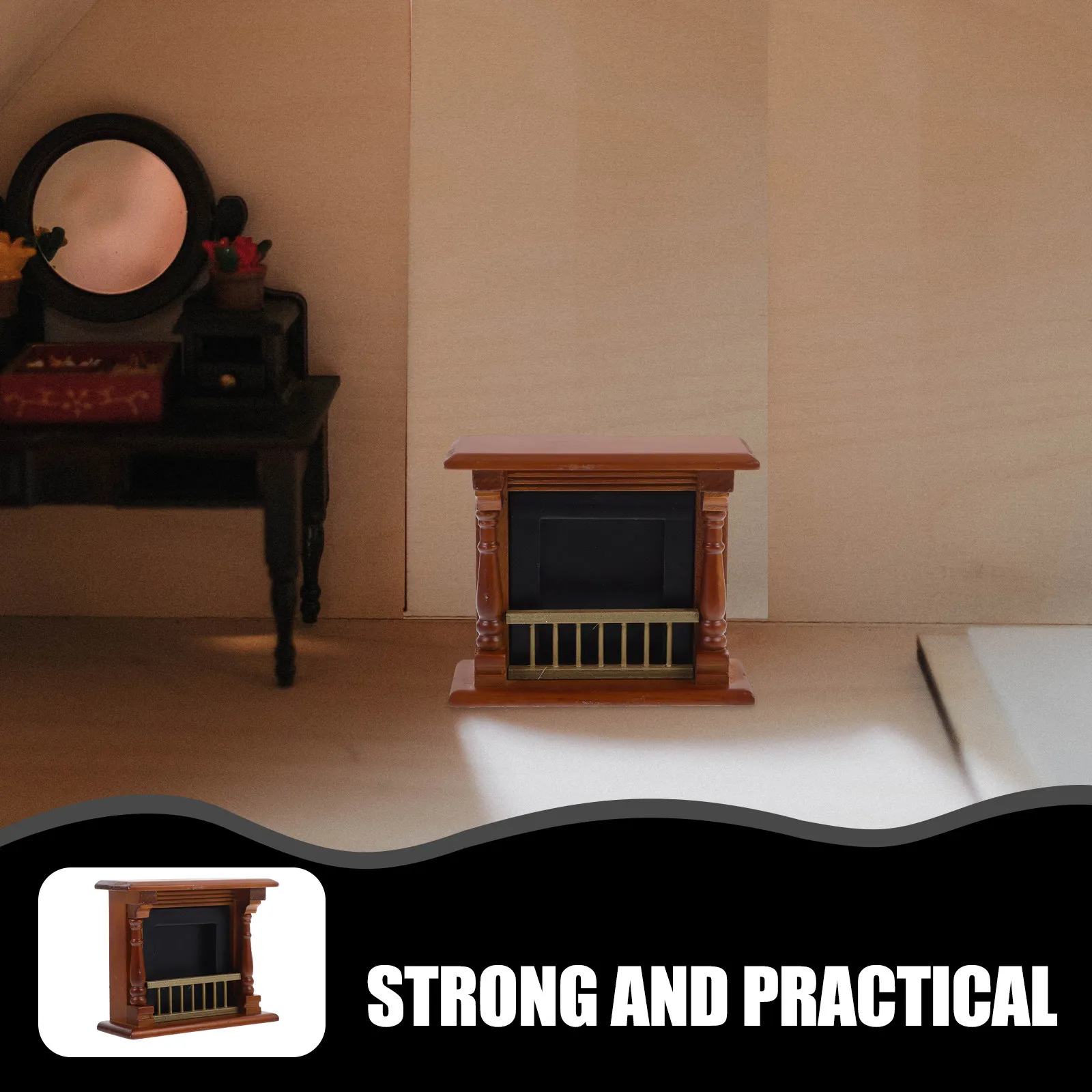 

Lightweight Mini Wood Fireplace for Mini House Decoration Handcrafted Realistic Detail Miniature Furniture Accessory Home Scene