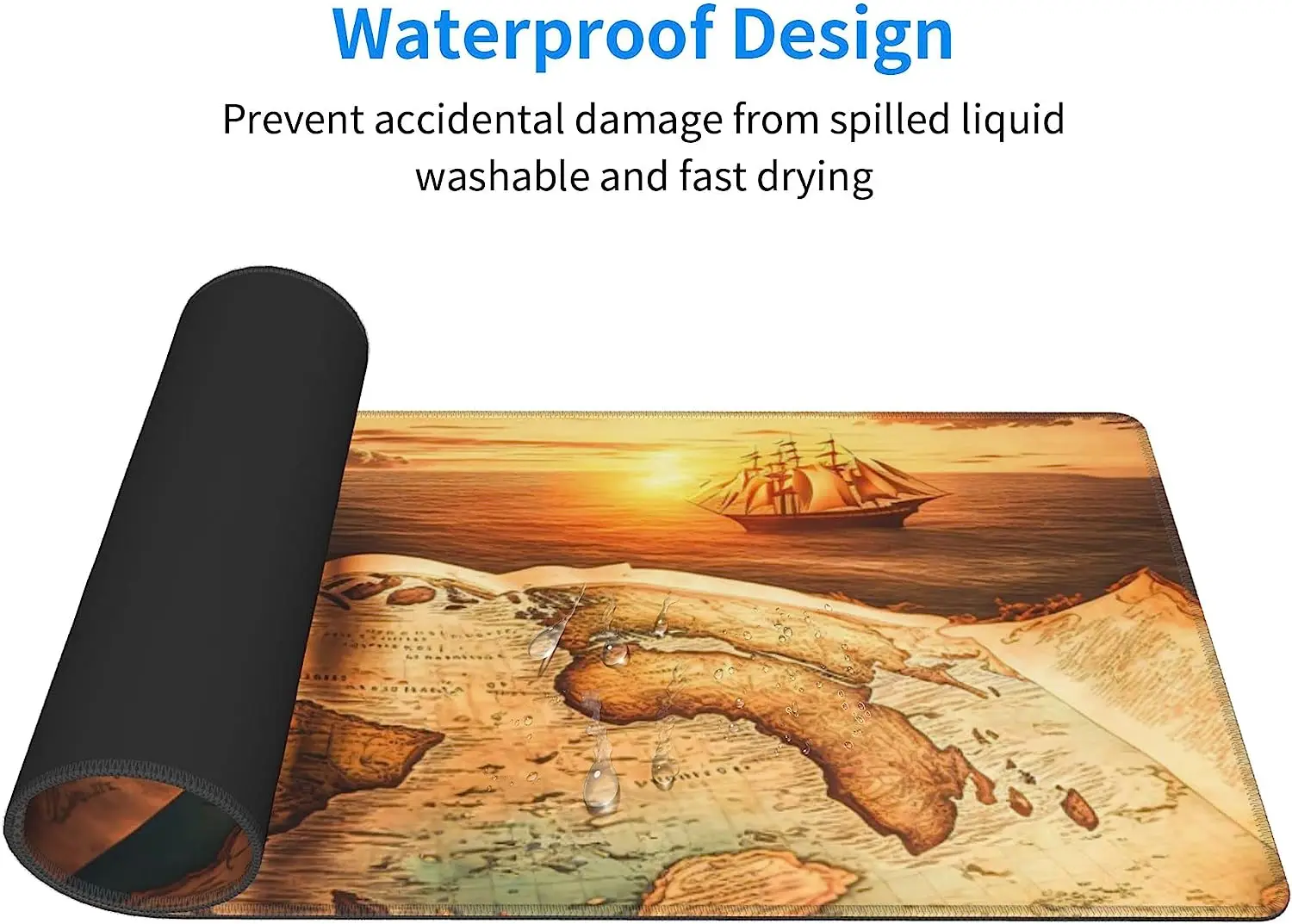 World Map Mouse Pad Large XL Gaming Mouse Pad Desk Pad 31.5x11.8 inch Long ComputerNon-Slip Base for Home Office Work