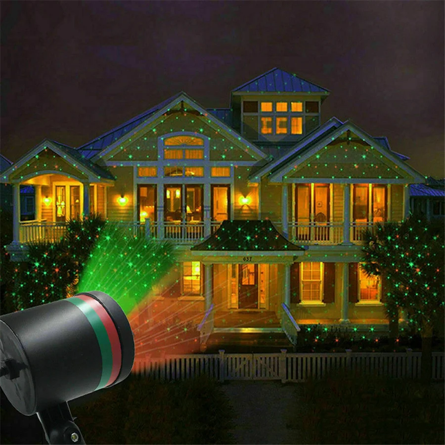 Creative LED Moving Full Sky Star Red&Green Christmas Party Stage Laser Projector Light Outdoor Landscape Garden Lawn Laser Lamp