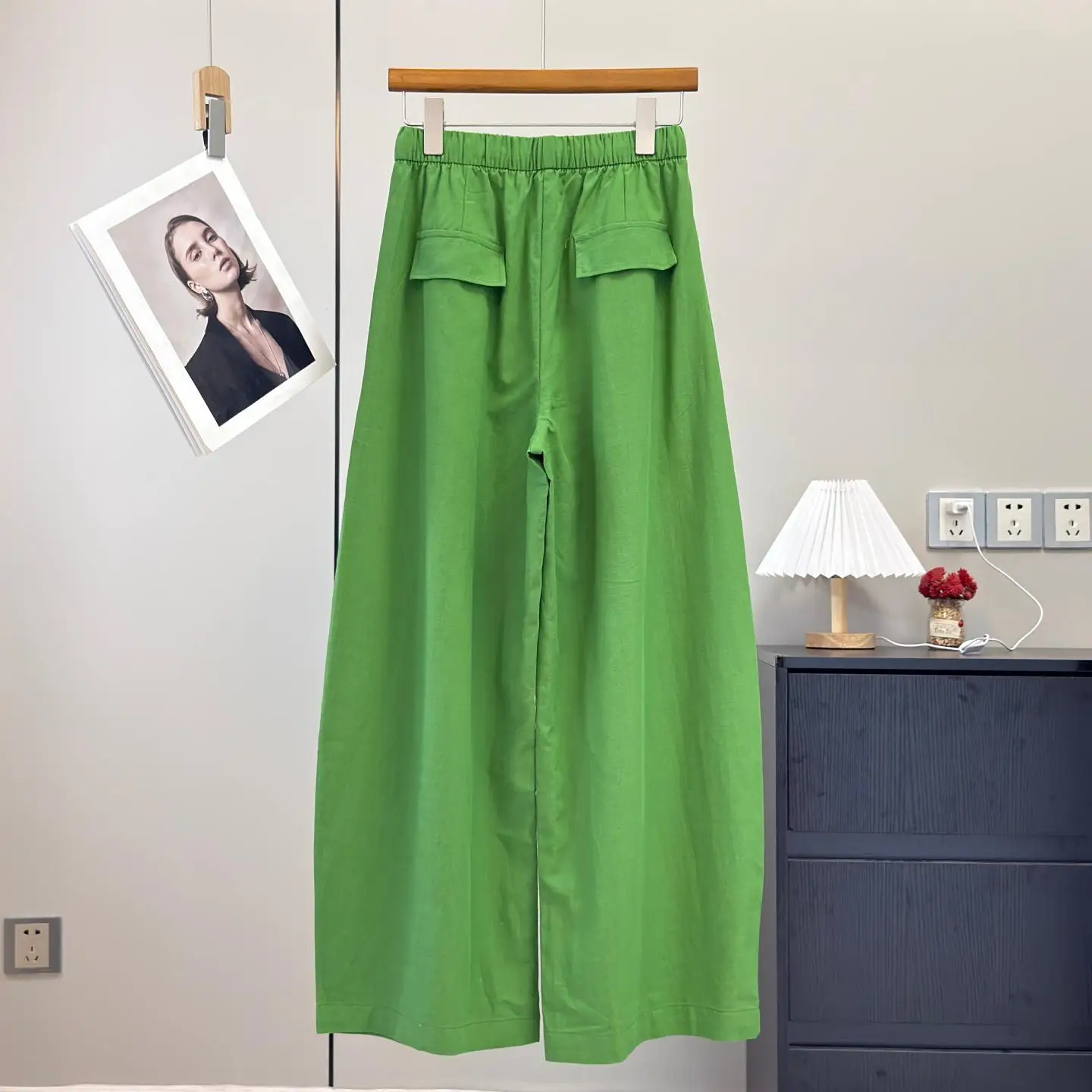 Summer Lightweight Breathable Comfortable Lenzing Cotton Straight Loose Lazy Wide Leg Casual Pants Women's Loose Style ...