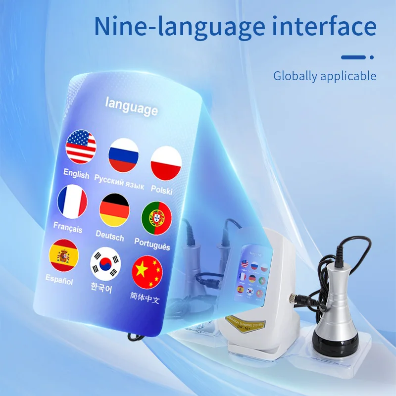 3 in 1 40K Cavitation Machine Body Slimming RF Skin Tightening Beauty Equipment 9 Languages Fat Reduction Machine