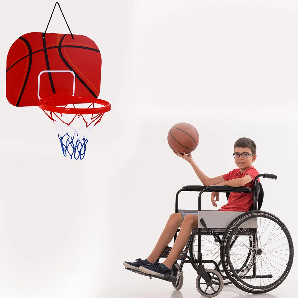 1 Set Mini-Basketballkorb mit Cartoon-Musterrahmen für Kinder im Innen- und Außenbereich