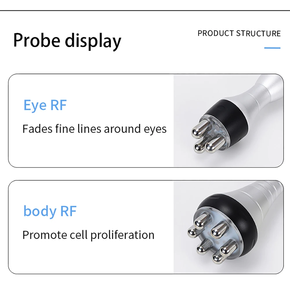 Máquina RF 2 en 1 Para rejuvenecimiento de la piel, masajeador de belleza antiarrugas, radiofrecuencia Facial, ojos y cuerpo