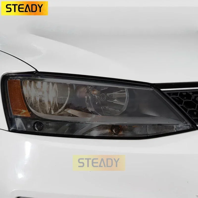 

2 Pcs Car Headlight Protective Film Restoration Transparent Black TPU Sticker For Volkswagen Jetta VW MK6 A6 MK7 A7 Accessories