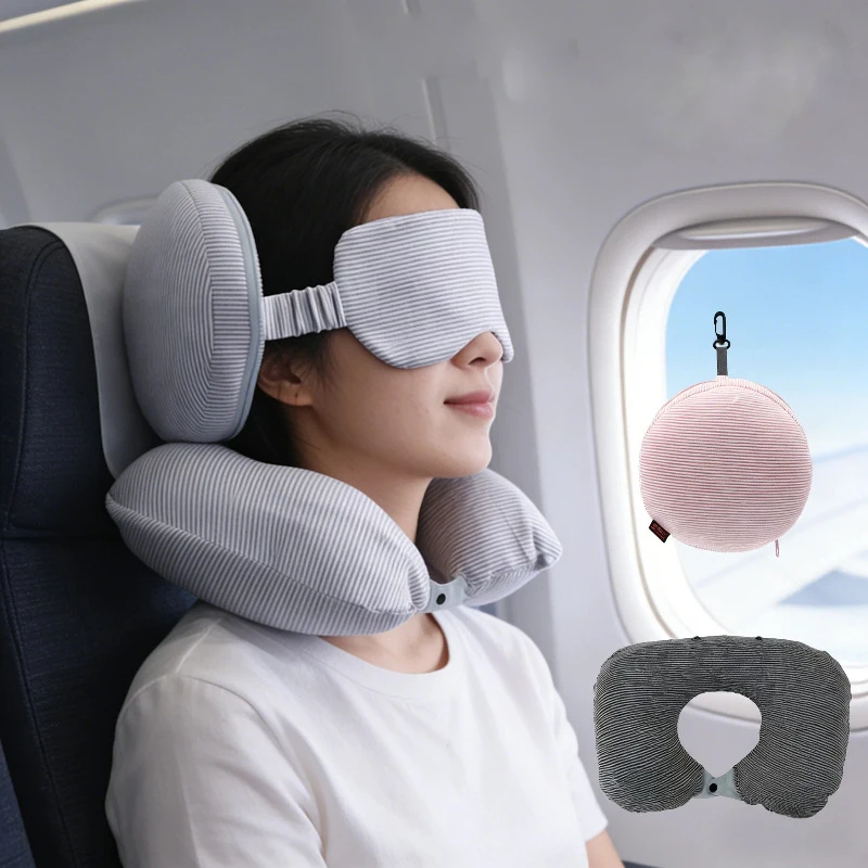 New Simple Neck Pillow Eye Mask Pillow Portable Travel Sleep Mask Pillow For Airplane Office Nap Neck Support Sleep Aid Pillow