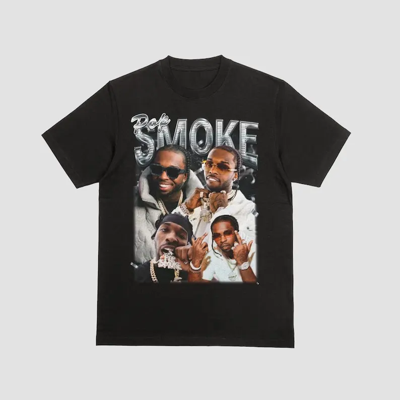 Camiseta Pop Smoke Unisex, regalo para él, ella, años 90, Hip Hop, urbano, Retro, rapero, Estilo Vintage