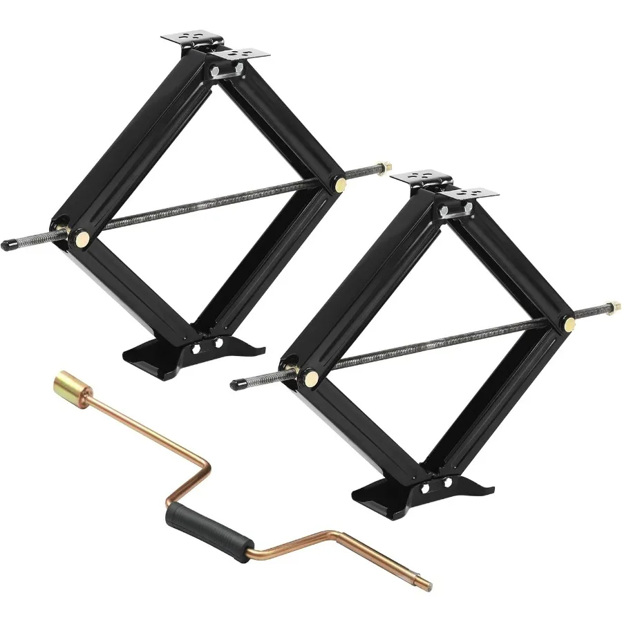 

Сверхмощный стабилизатор прицепа для автофургонов, выравнивающий ножничный домкрат с кривошипной ручкой для автофургона, 2 упаковки, емкость 7800 фунтов, идеально подходит для автофургона St