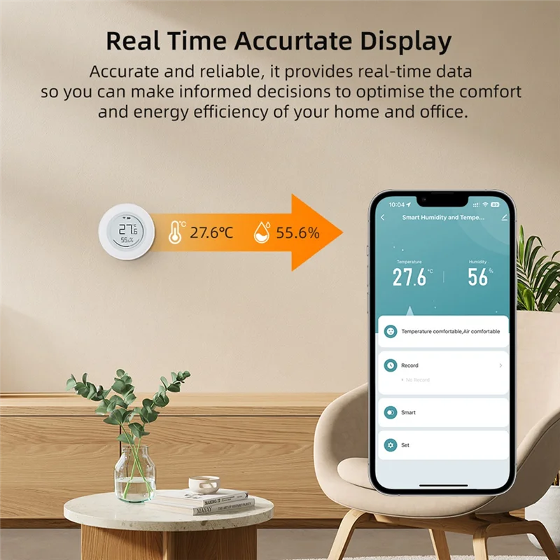 -AT52 Temperature And Humidity Sensor Graffiti Zigbee Intelligent Sensor E-Ink Screen Detection App Remote Control Sensor