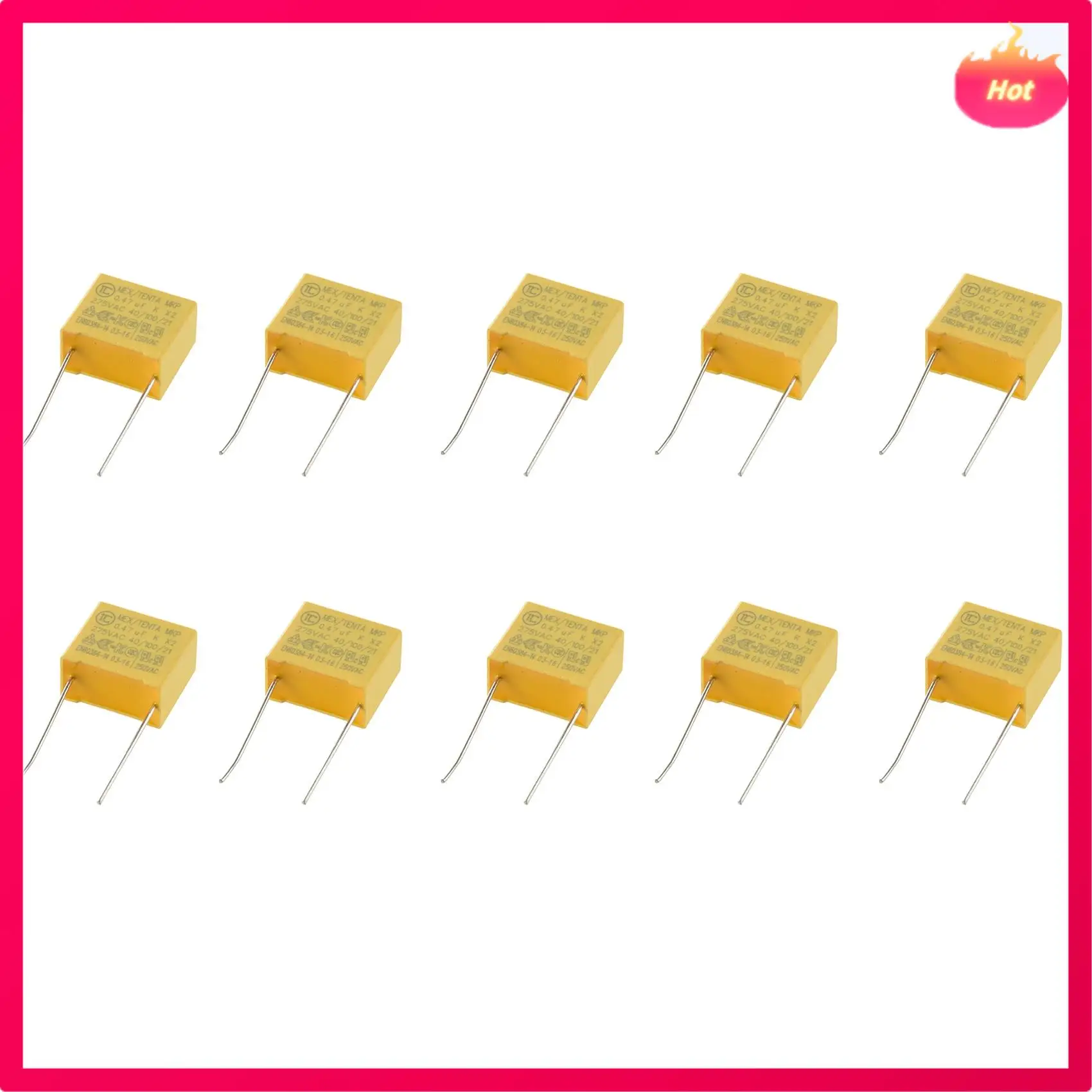 

AC 275V 0.47UF Polypropylene Film Safety Capacitors 100 Pcs