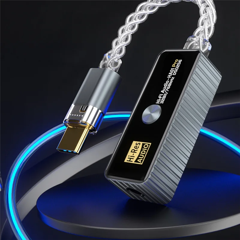 A32T-Audio Adapter Dual Chip CS43198+CT7601 Portable Professional Amplifier Dark Grey